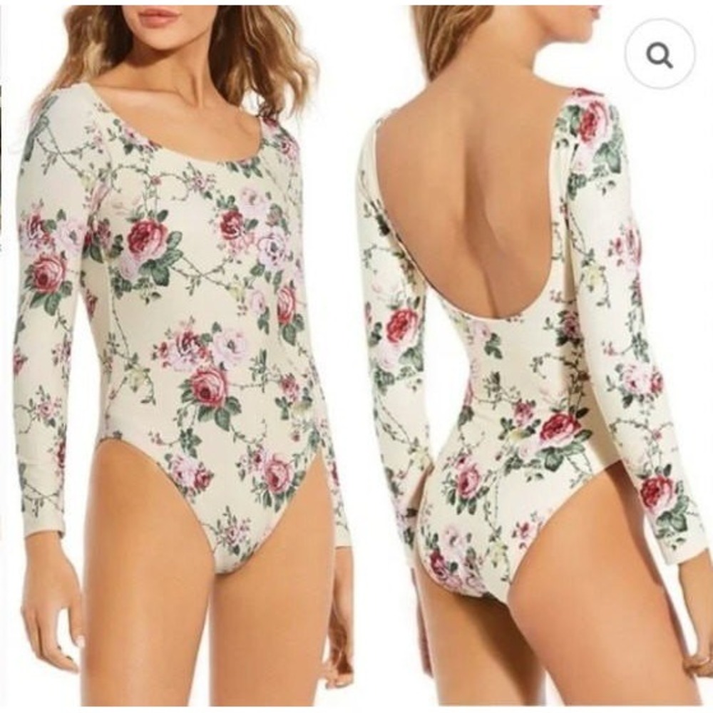 124. Antonio Melani Bungalow Miraflores Floral Long Sleeve One-Piece Swimsuit